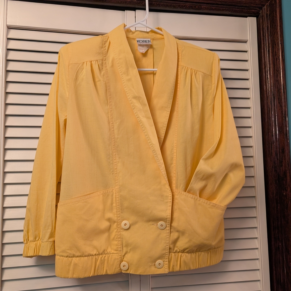 1980s Yellow Double-Breasted Blazer Union Label